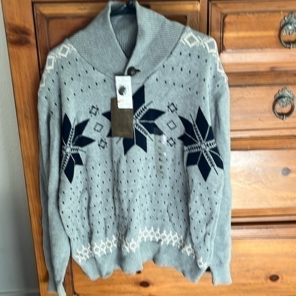 Weatherproof Original Vintage Men’s Gray and Navy Sweater Size XL NWT